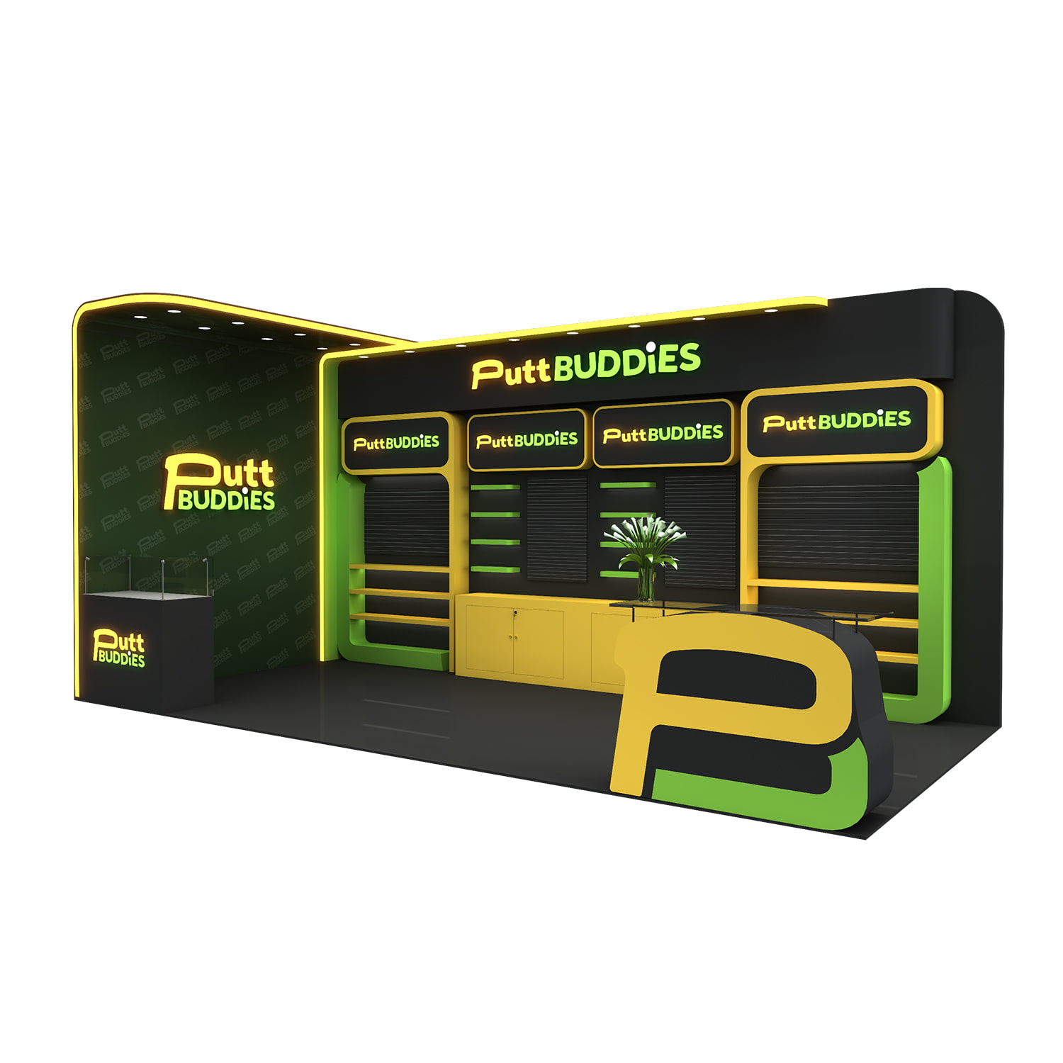 Quick-assembly Stand for PGA Exposition Brand Presentation Portable Golf Equipment Showcase Stand