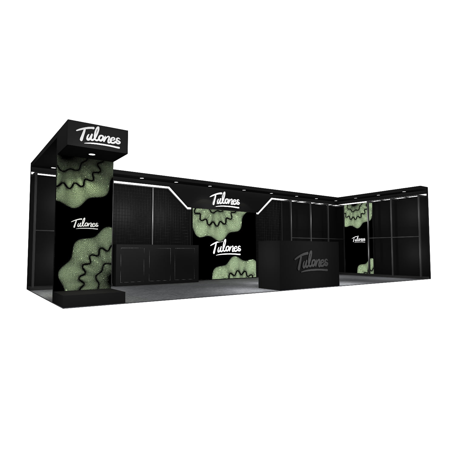 Modular, quick-assembly and reusable fashion booth for apparel and accessories display.