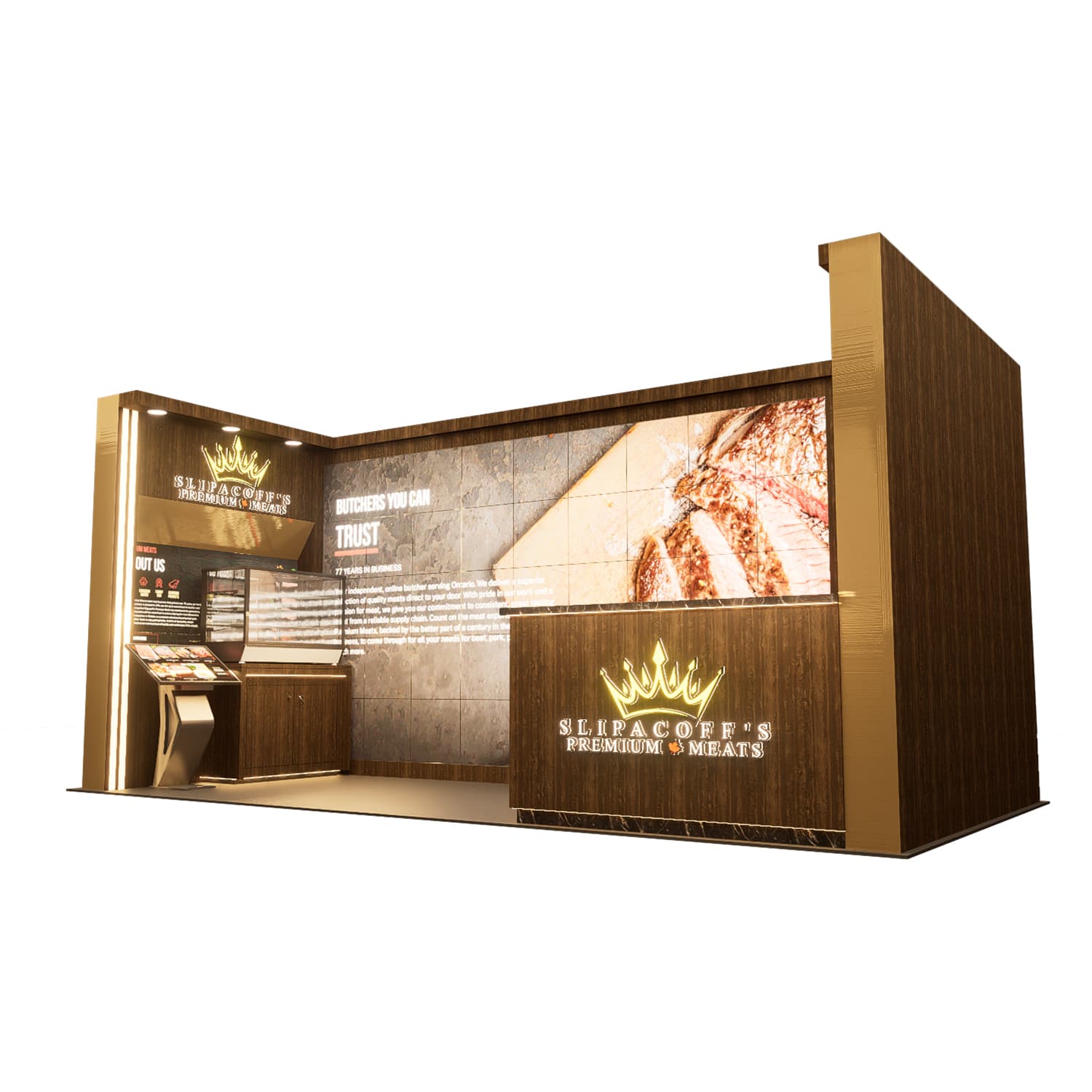 Custom Modular Trade Booth for Gourmet Food Display Suitable for Food Manufacturers & Food Brands