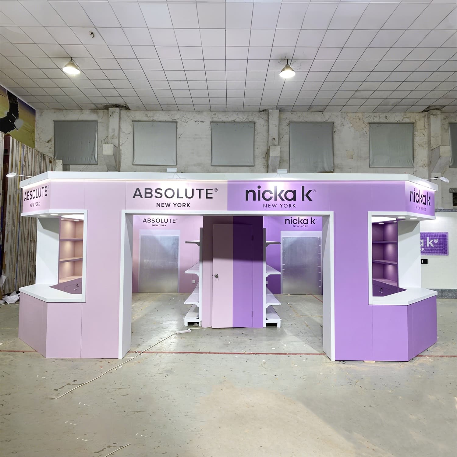 20x65ft Cosmoprof Miami Premium Modular Beauty Flagship Pavilion Integrated Multi-Zone Cosmetics Exhibit