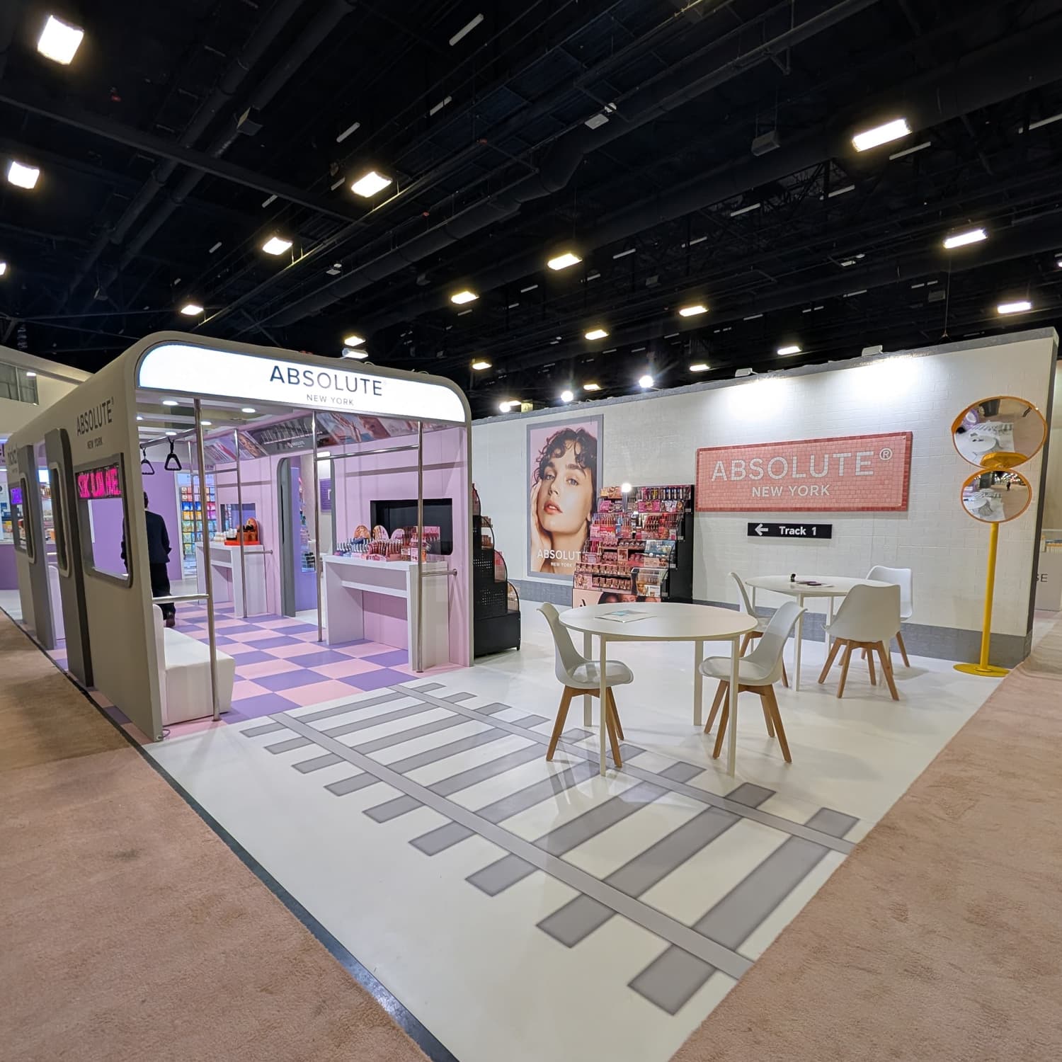 20x65ft Cosmoprof Miami Premium Modular Beauty Flagship Pavilion Integrated Multi-Zone Cosmetics Exhibit