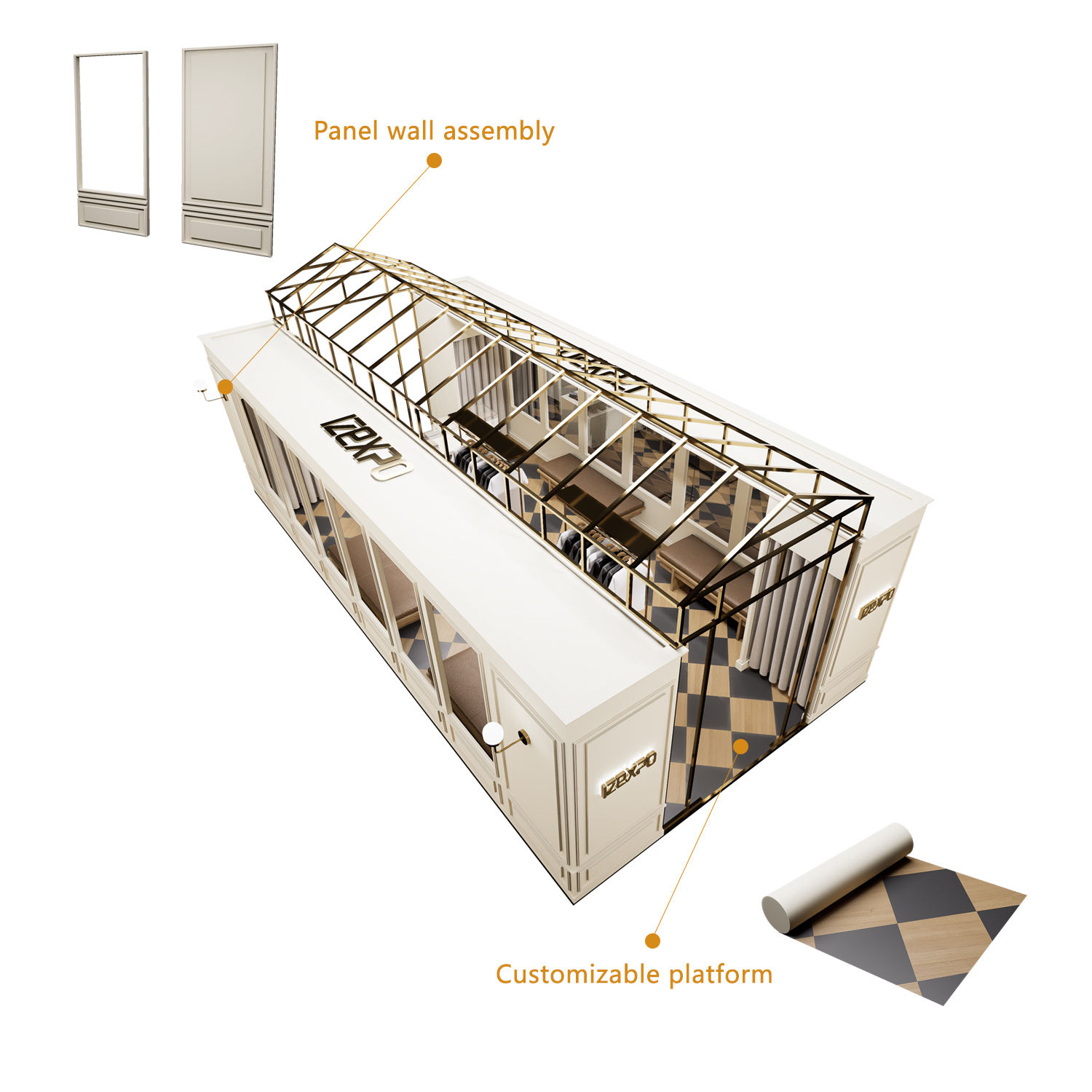 Premium 20x20ft Modular Booth for Fashion Textile & Apparel Trade Shows