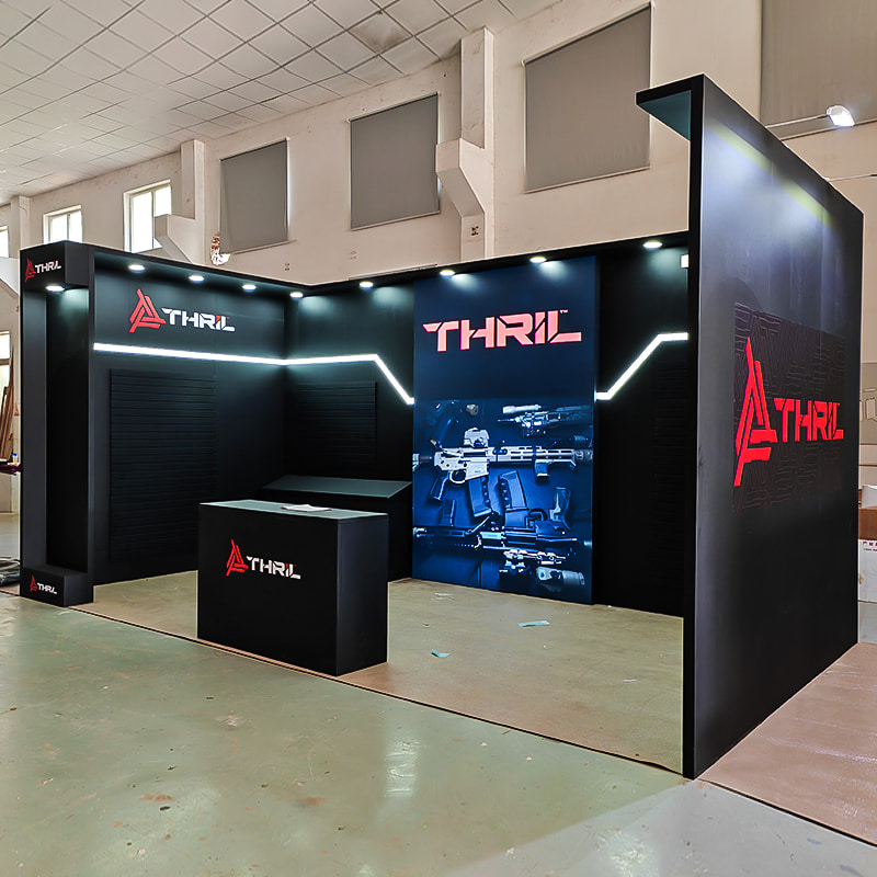 Modular Booth for Firearms & Shooting Accessories Display Suitable for shooting sports brands and professional equipment operators.